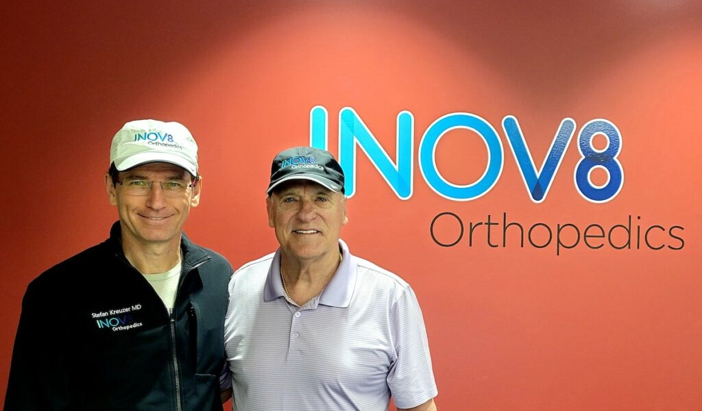Ex-pro baseball player pain-free thanks to active robot technology available at INOV8 Orthopedics